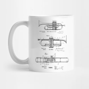 Jazz Trumpet, Cornet, Trombone Vintage Blueprints Mug